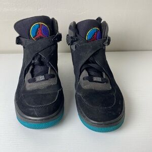 Nike Boys Air Jordan 8 Black Blue Purple Lace-Up Sneaker Shoes Size 6Y